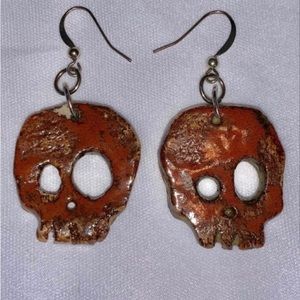 Skull Earrings - Ceramic - Handmade